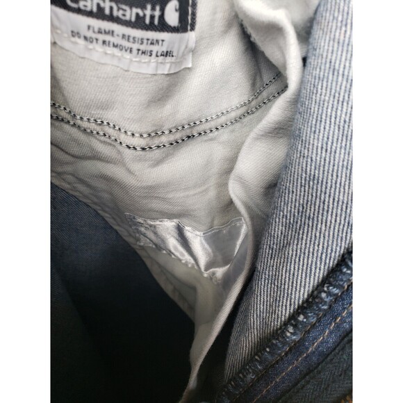 Carhartt FR Jeans Mens 38x32 (Fits 38x30) Blue Denim Flame Resistant Relaxed Fit - Picture 9 of 16